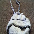 Crochet Medium white & Army Color Handbag