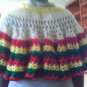 Crochet Large Red,Yellow & Green Pancho