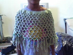 Crochet Medium  light green Pancho