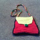 Crochet Small Red,Yellow & Green handbag