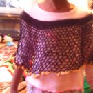 Crochet Small Black (Gold trimmings) Pancho