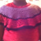 Crochet Medium Purple, Red & Black Pancho