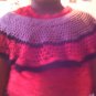 Crochet Medium Purple, Red & Black Pancho