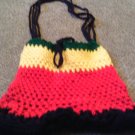 Crochet Medium Red,Yellow & Green handbag