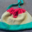 Crochet Medium Red,Yellow & Green handbag