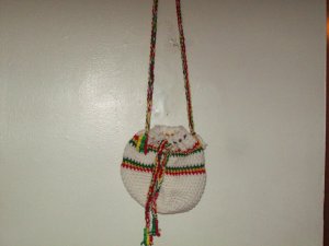 Medium White red, yellow & Green tote bag