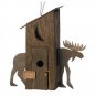 Rustic Outhouse Moon Cutout Elk Inspired Birdhouse bird House
