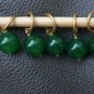 Stitch marker, knitting 6+1 ,  green glass