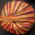 Pure wool yarn Fingering red cherry brown orange 1.7 oz