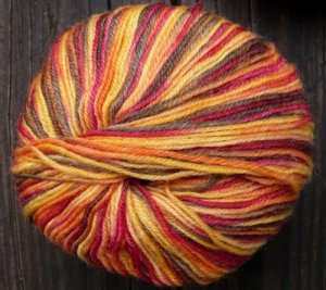 Pure wool yarn Fingering red cherry brown orange 1.7 oz