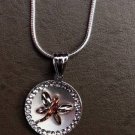925 silver and gold leave pendant and necklace