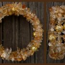 Memory wire Bracelet, topaz and gold filled beads