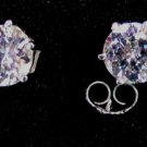 one pair 925 silver cz stud  earrings, 6 mm