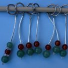 Stitch marker, knitting 6+1  , stone