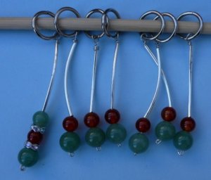 Stitch marker, knitting 6+1  , stone