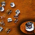 12 Sterling silver earring back ear nuts, 6 x 6 mm