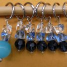 Stitch marker, knitting 6+1  , glass & crystal, 4 color
