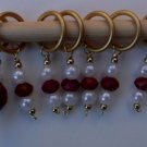 Stitch marker, knitting 6+1  , stone and plastic