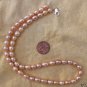 Fresh water pearl, peach, 7 x 8mm,  15 " string