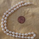 Fresh water pearl, white, 7 x 8mm,  15 " string