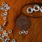 Sterling silver roundel beads, 4mm, 2 dozens