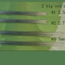 stainless steel knitting needle 4 sets + ,  US sz 1 + 2