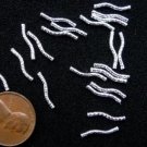 24 sterling silver fancy tube beads, 13 x1.5mm, twist S