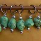 Stitch marker, knitting 6+1  , green turquoise