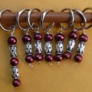 Stitch marker, knitting 6+1  , pearl and pewter