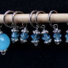 Stitch marker knitting / crochetting 6+1 pcs,  lt blue