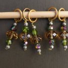 Stitch marker, knitting 6+1 ,  crystal faceted beads