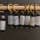 Stitch marker, knitting 6+1 ,  stone +  onyx