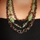 Exclusive Chain Necklace with Wire Wrapped Beads