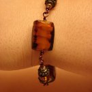 Brown Square Lampwork Bead Bracelet