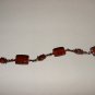 Brown Square Lampwork Bead Bracelet