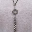 Silver Metal Donut Pendant Necklace