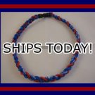 Titanium Baseball Sport Necklace BLUE & RED