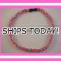 Titanium Softball Sport Necklace PINK & WHITE