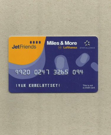 Lufthansa Airlines Jetfriends Miles And More Frequent Flier Club Card