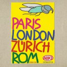 FLYNIKI PARIS LONDON ZURICH ROM ADVERTISING POSTCARD FROM THE AUSTRIAN AIRLINE