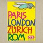 FLYNIKI PARIS LONDON ZURICH ROM ADVERTISING POSTCARD FROM THE AUSTRIAN AIRLINE