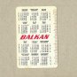 BALKAN AIRLINES 1978 RUSSIAN AND ENGLISH LANGUAGE CREDIT CARD SIZE POCKET CALENDAR
