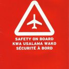 KENYA AIRWAYS BOEING B787-8 AIRLINE SAFETY CARD