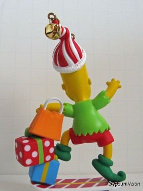 CHRISTMAS COWABUNGA! Bart Simpson by Carlton Cards Ornament in Box Matt ...