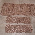 3 Vintage coffee table doilies brownish w/ gold flecks