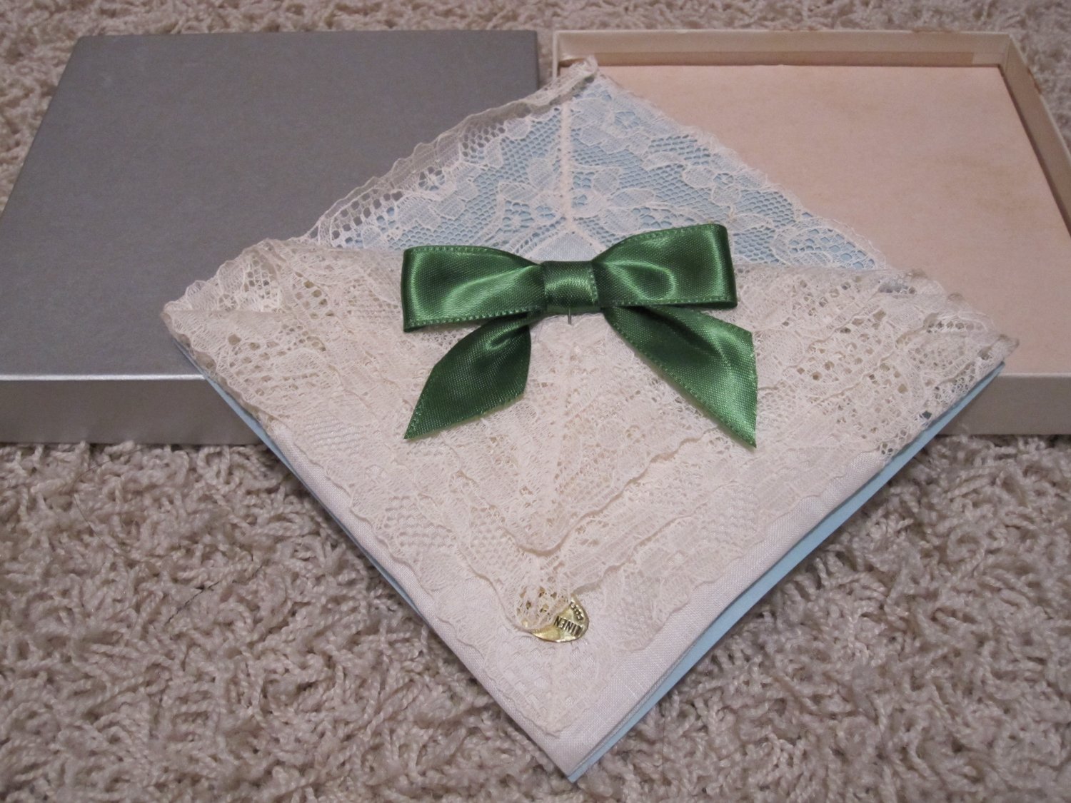 Vintage Linen Center Cotton Lace Handkerchief
