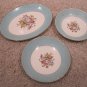 3 VINTAGE ANTIQUE CUNNINGHAM & PICKETT HAND DECORATED DANUBE DISHES & PLATTER