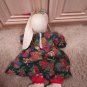 HANDMADE HOMEMADE BUNNY RABBIT STUFFED ANIMAL TOY WITH HOLIDAY DRESS