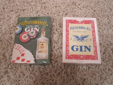 2 PACKS OF VINTAGE FLEISCHMANN'S GIN PLAYING CARDS