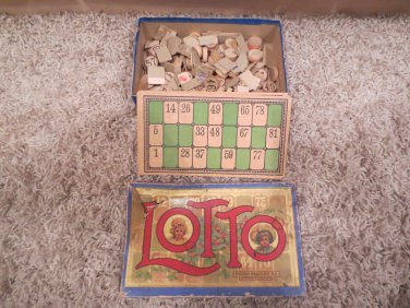 VINTAGE ANTIQUE MILTON BRADLEY LOTTO GAME